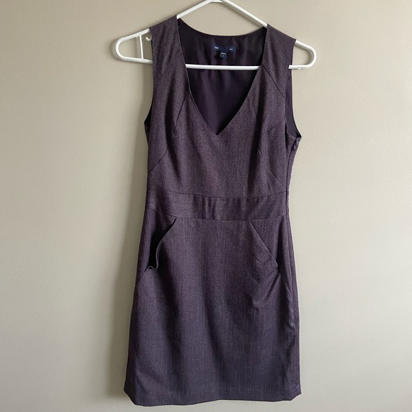Gap V Neck Purple Dress with Pockets - Picture 1 of 10